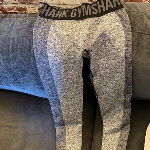 Gymshark Heather Gray Seamless Leggings with Black Waistband
